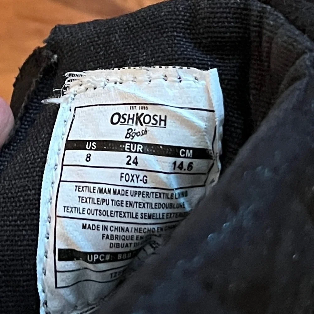 OshKosh B'gosh Foxy Black Leather Sparkly Quilted Zip Up Ankle Booties Toddler 8